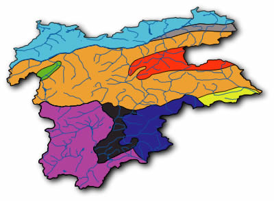 Geologische Großräume Tirols