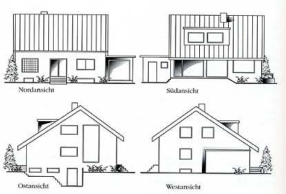 Seitenansicht eines Hauses