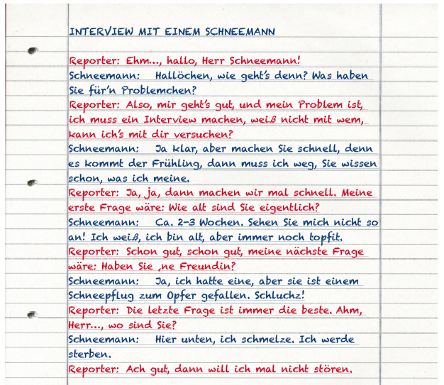 Interview mit einem Schneemann