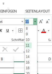 Formatierung: Schriftgrad