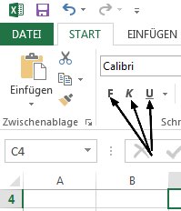 Formatierung: Schriftschnitt