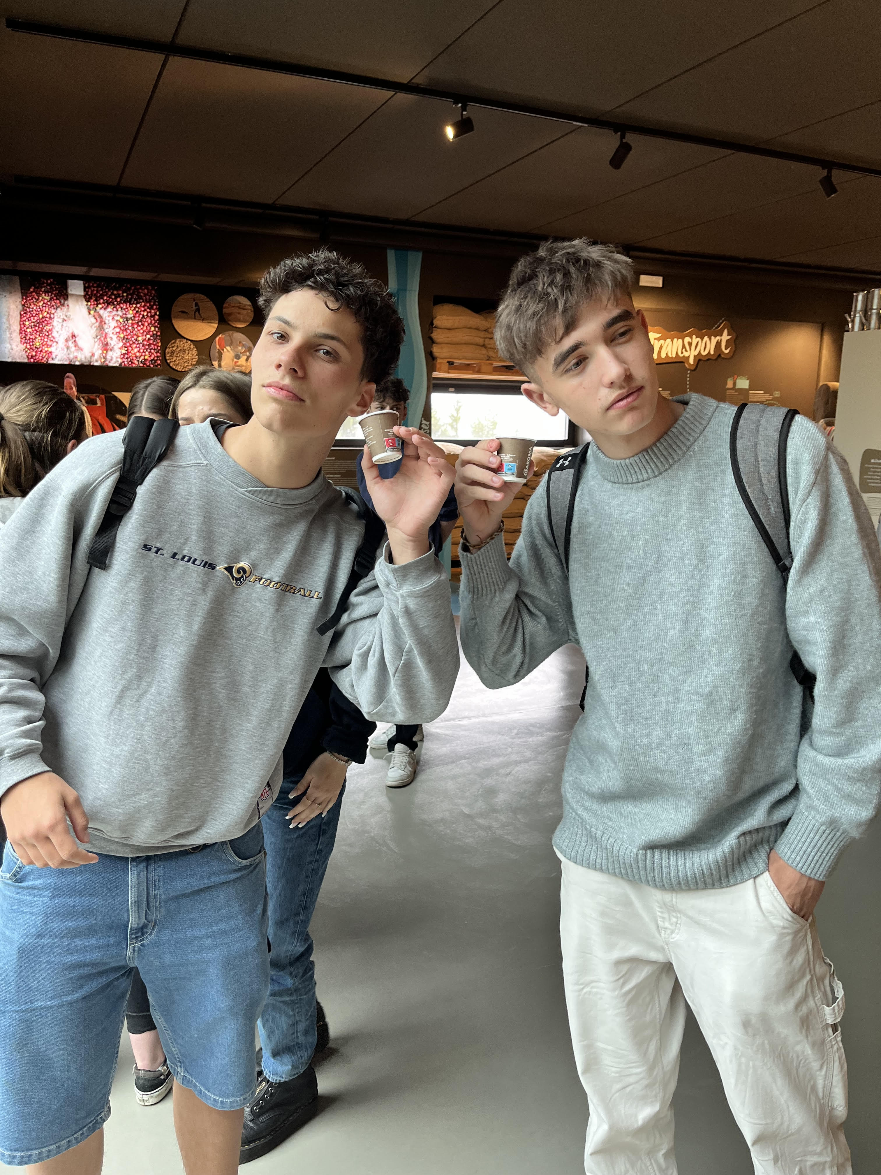 This is me and Gabriel at Caroma listening to the coffe