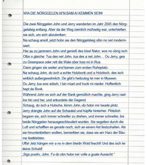 Wia die N&ouml;rggelen afn Bam ai kemen sein!